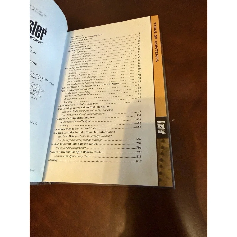 Nosler Reloading Guide 6 Hardcover Rifle Pistol Manual Handbook 60th Ann.